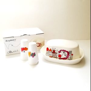 BergHOFF Eclipse White Multicolor Salt Pepper Butter Dish